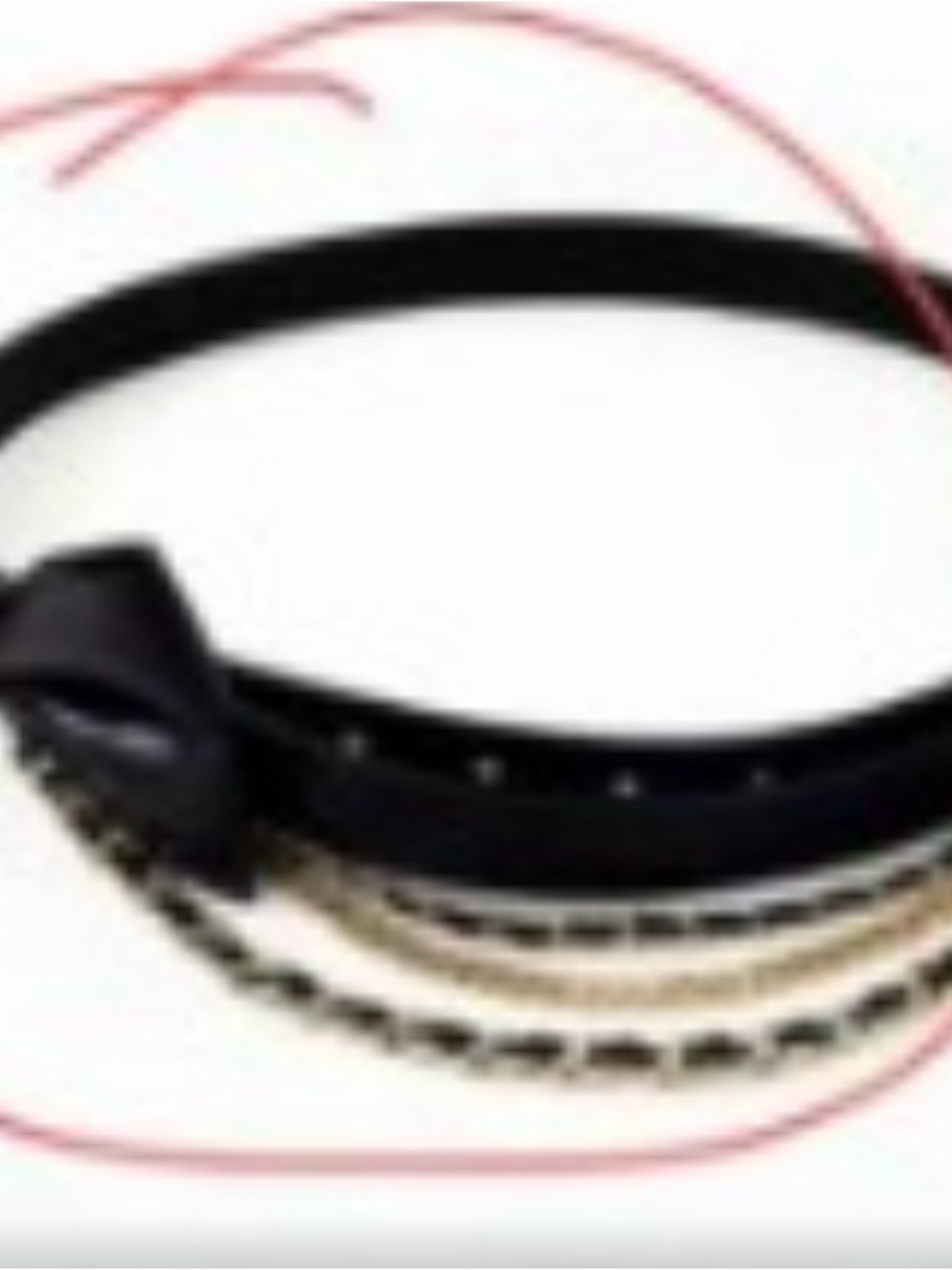 CHANEL Black Leather Bow Belt with Gold-Tone Chain Drapes - Picture 3 of 8